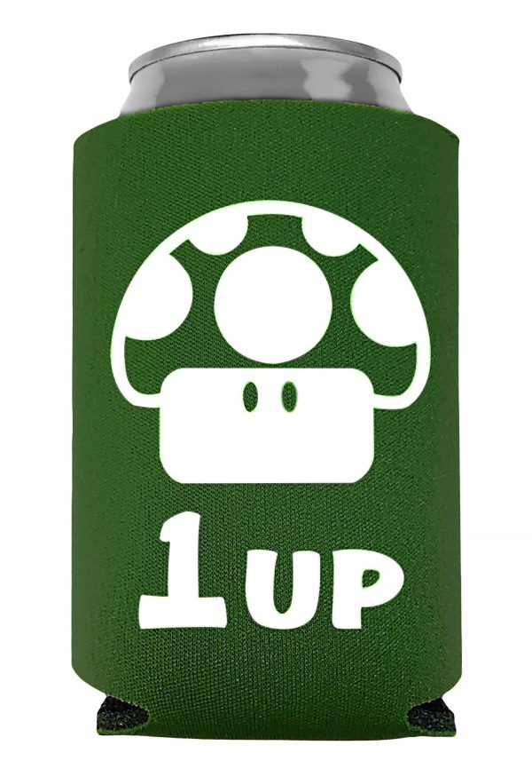 1 Up Extra Life Green Can Koozie