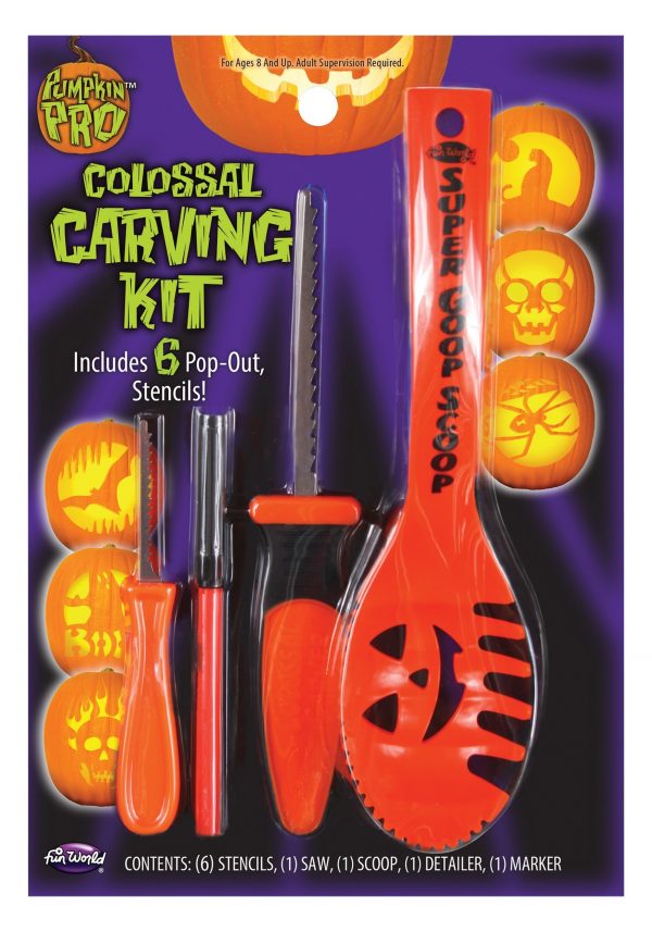 10 Piece Colossal Pumpkin Carving Kit: Orange