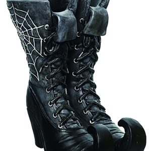 10" Web Witch Boot Vase