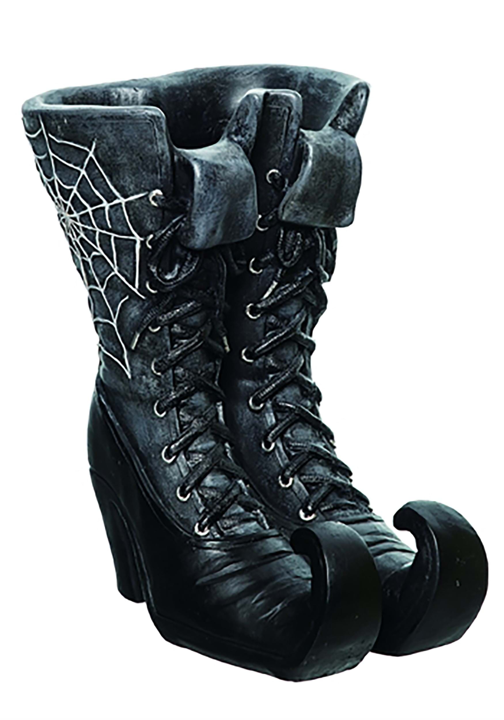 10″ Web Witch Boot Vase