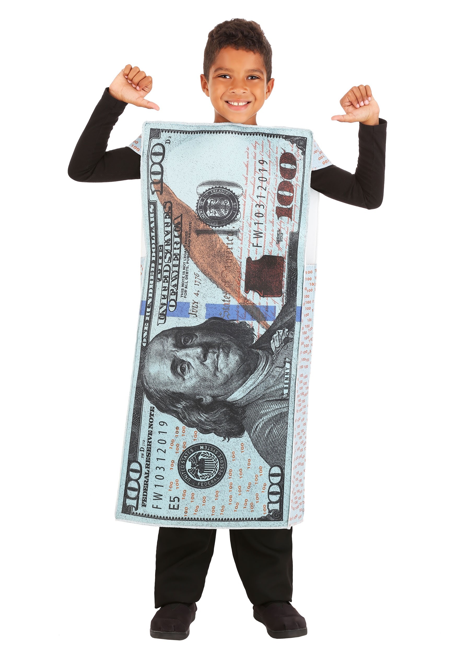 100 Dollar Bill Costume for Kids
