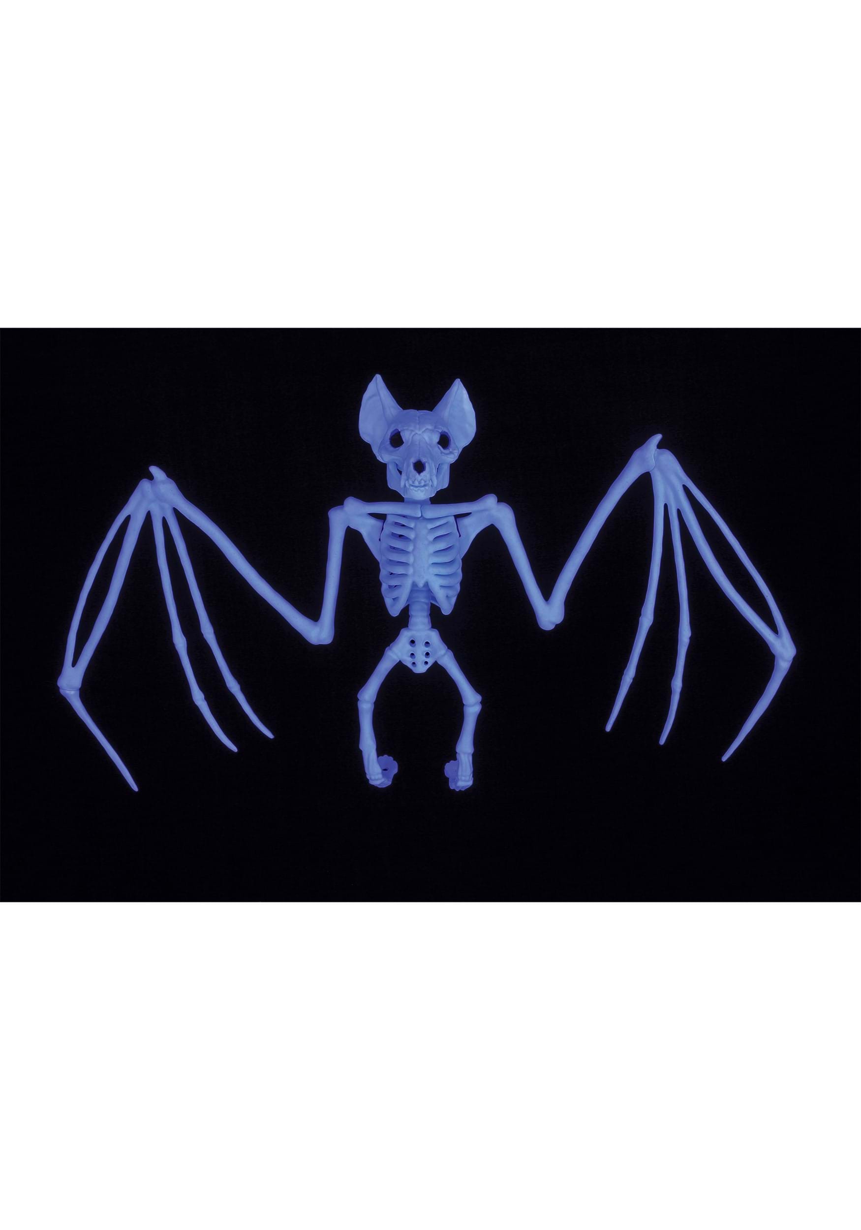 11″ Black Light Ghostly Bat Skeleton