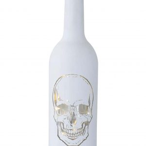 11" Matte White Halloween LED Skull Bottle Prop