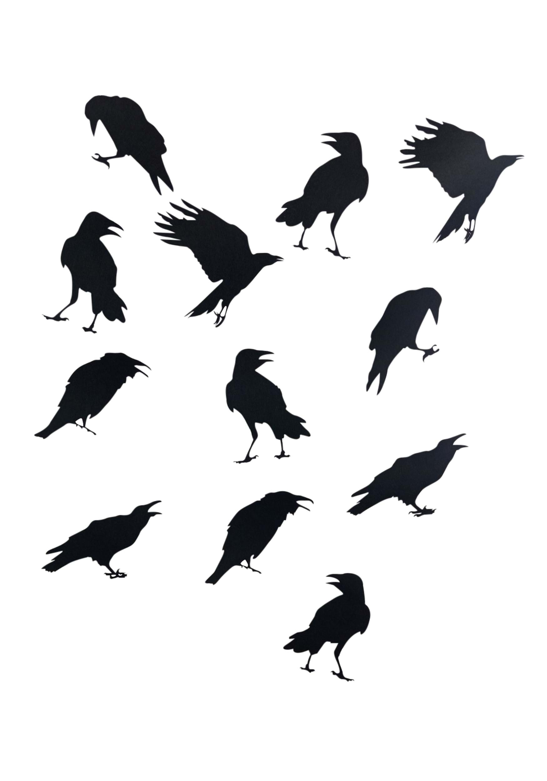 12″ Crow Sticker 12 Piece Set