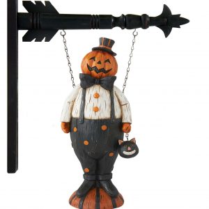 12" Resin Pumpkin Man Arrow Figure