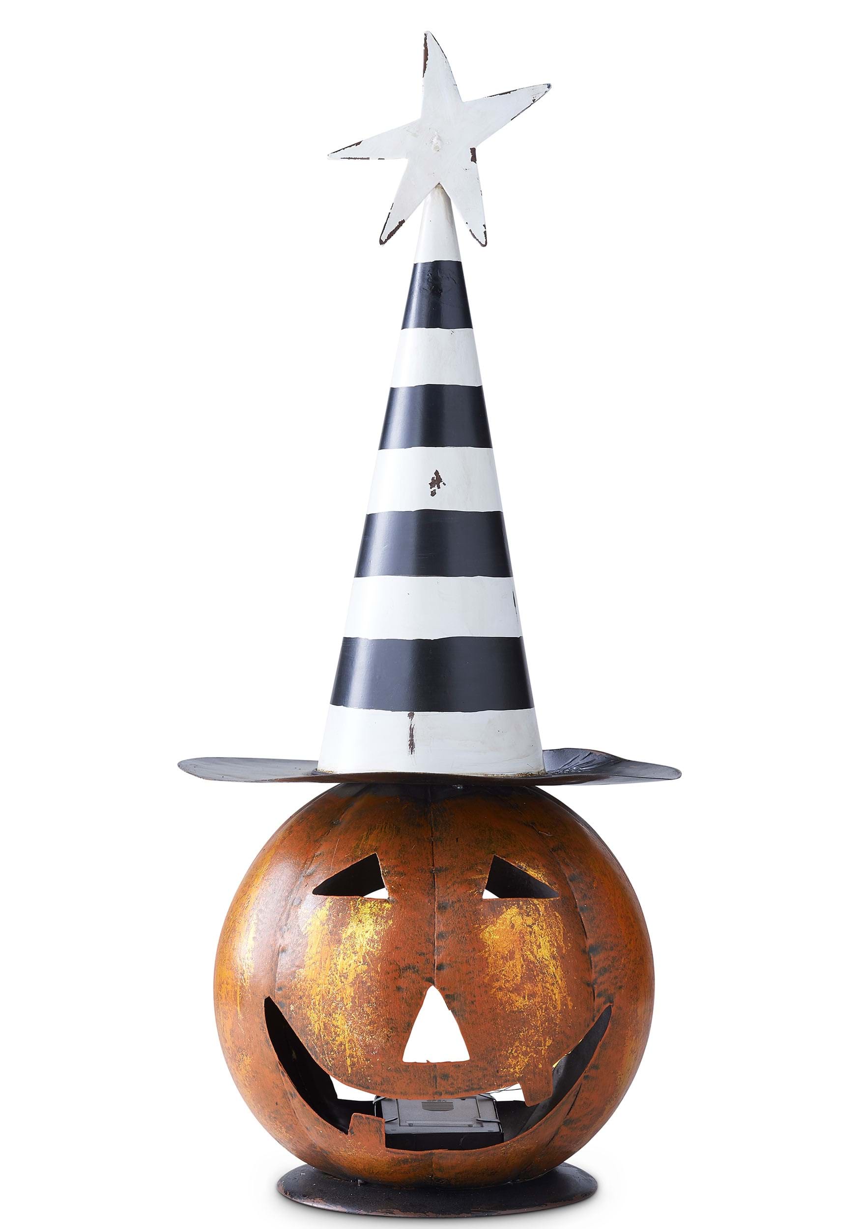 18″ LED Jack ‘O Lantern with Black and White Hat Prop