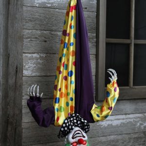 2.8 Foot Animated Hanging Evil Clown Prop