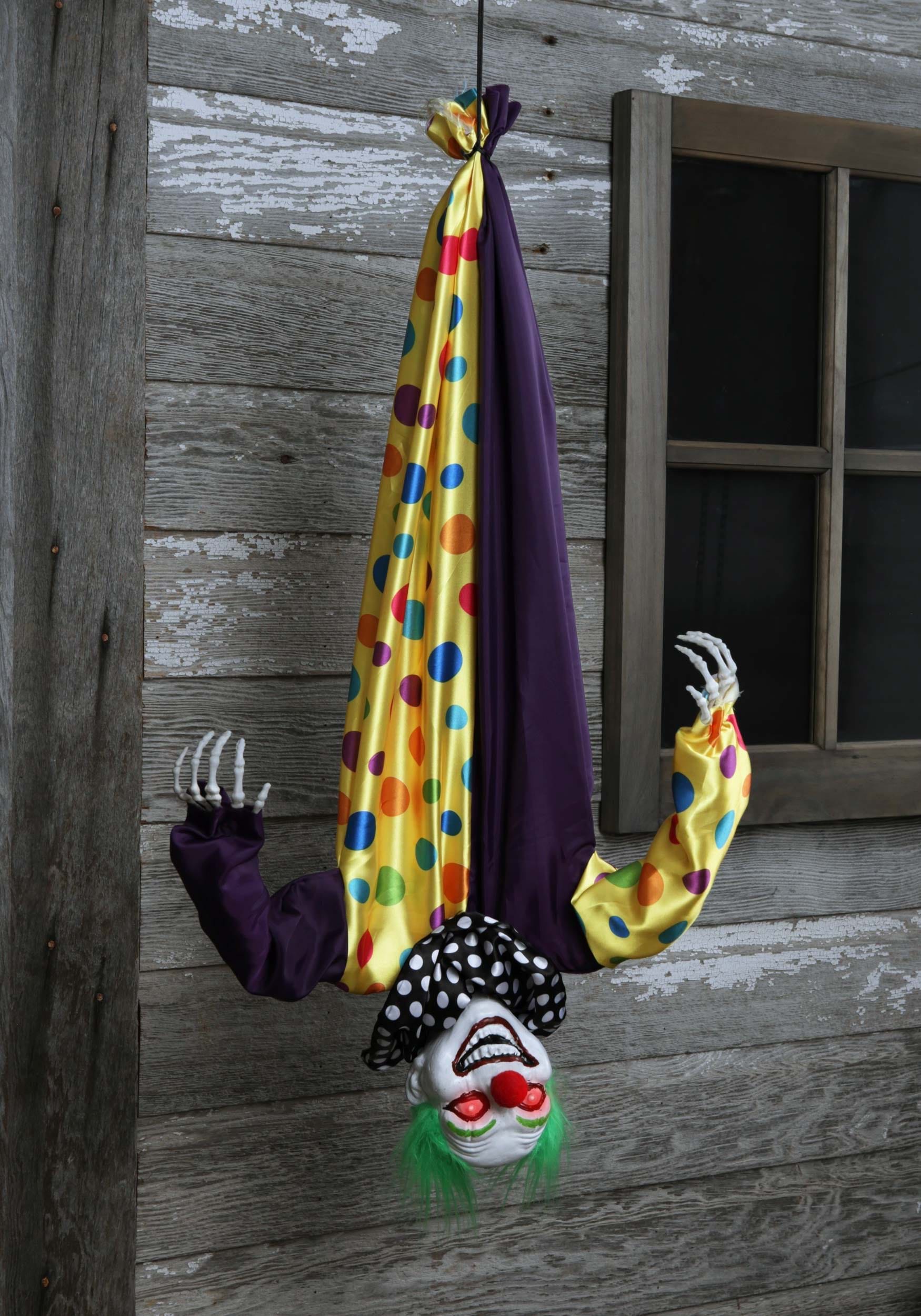 2.8 Foot Animated Hanging Evil Clown Prop