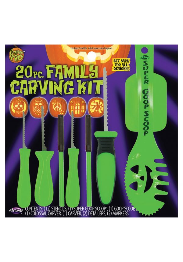 20 Piece Family Pumpkin Carving Kit