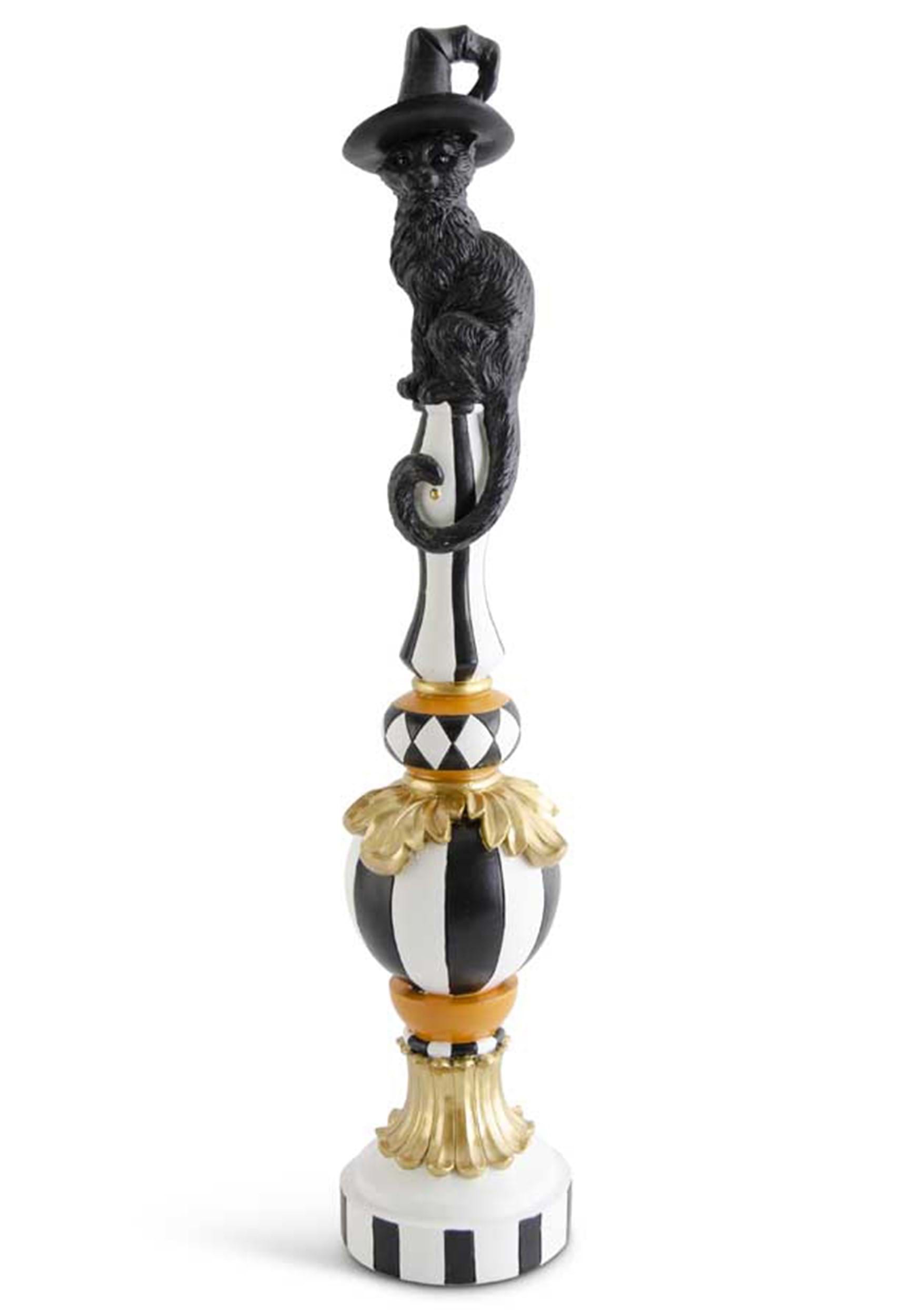 24-Inch Black, White & Orange Finial with Cat Prop