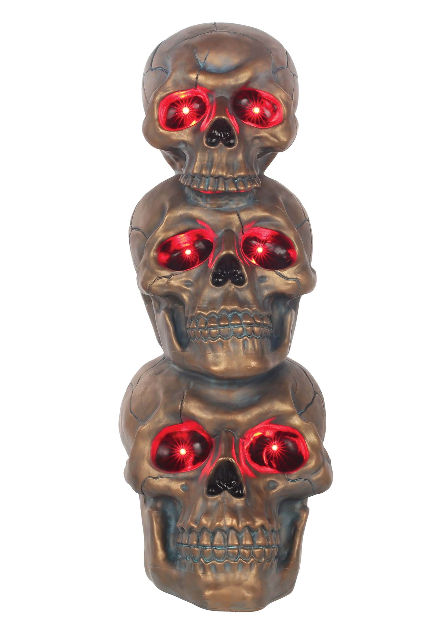 27.5″ Bronze Light Up Stack of Skulls