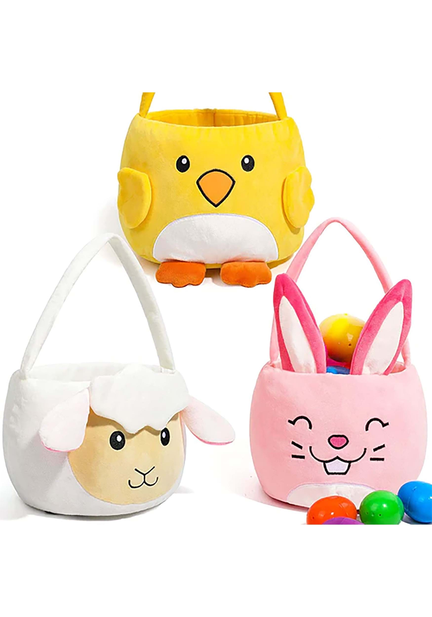 3 Pack Chicken, Bunny, and Sheep Basket Set