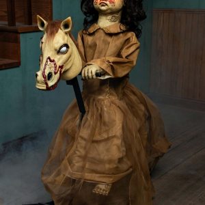 3.5FT Animated Rocking Horse with Doll Prop