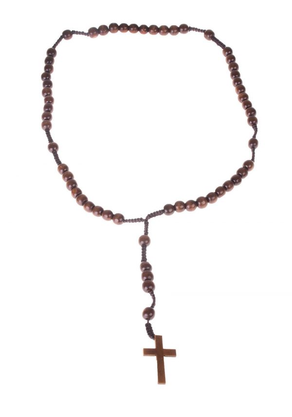 30" Rosary Wood Necklace