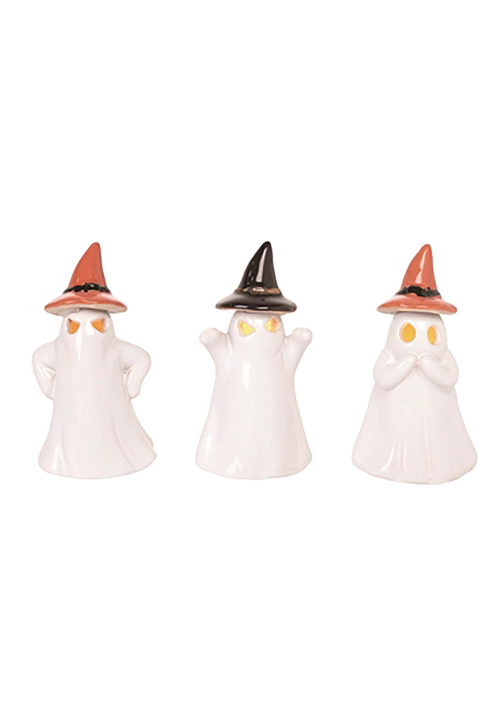4″ Ceramic Light Up Ghost Figures Set