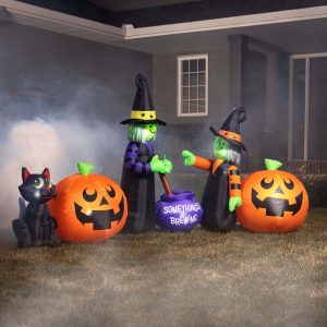4 Foot Spooky Inflatable Halloween Witch Scene Decoration
