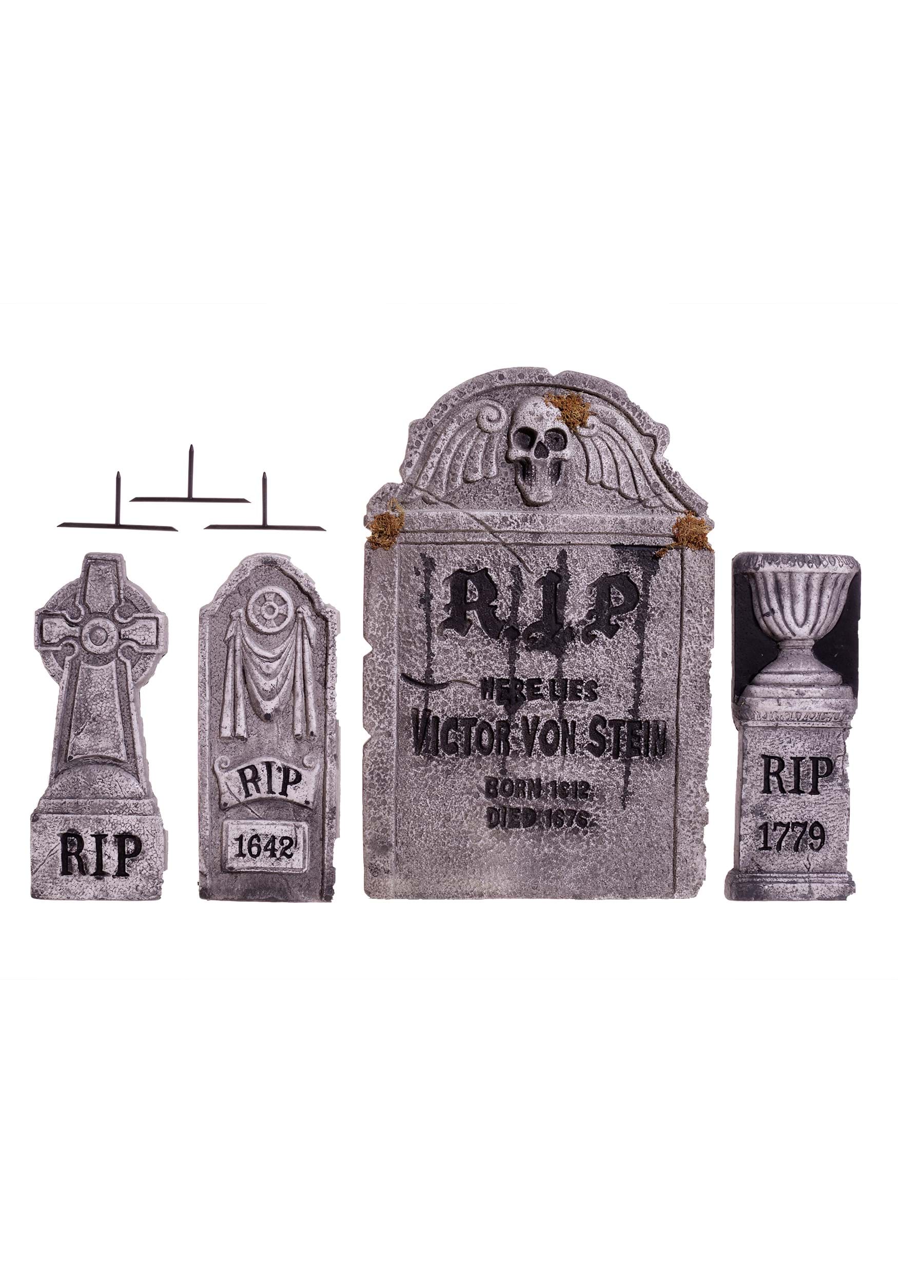 4 in 1 Halloween Tombstone Decoration Set