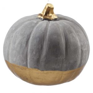 4 inch Cement and Gold Pumpkin