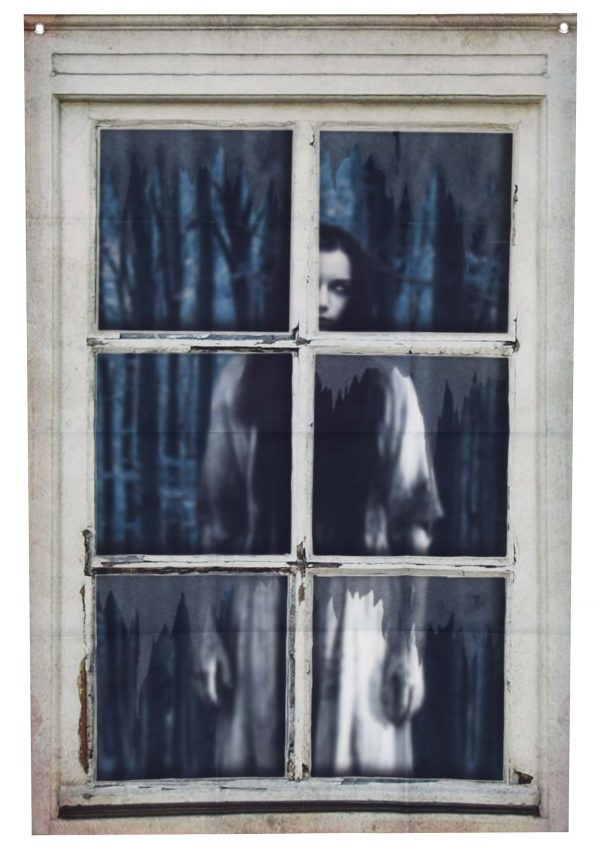 47" Fake Ghostly Window Woman Decoration