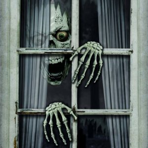 47" Fake Window Skull & Hands