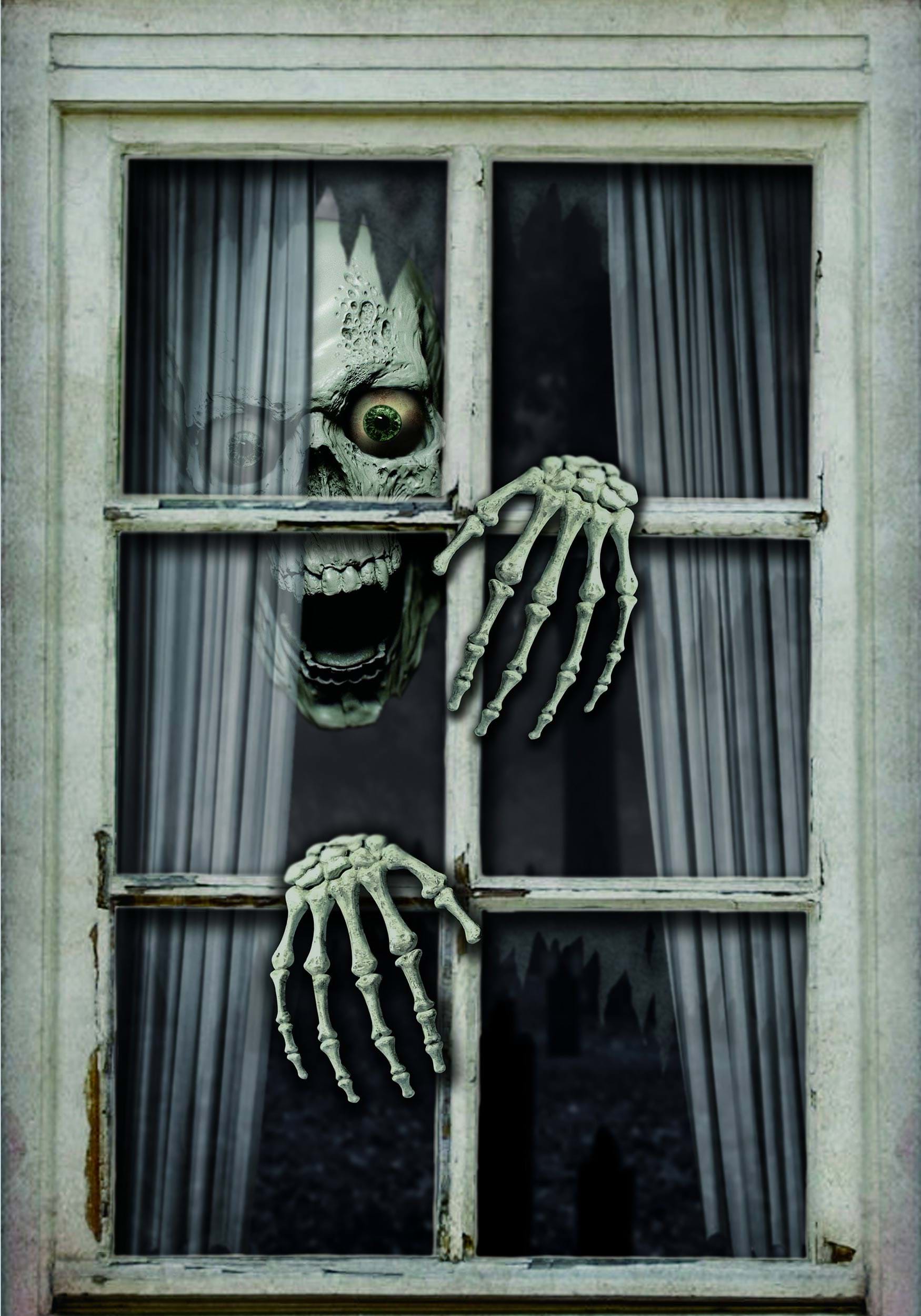 47″ Fake Window Skull & Hands