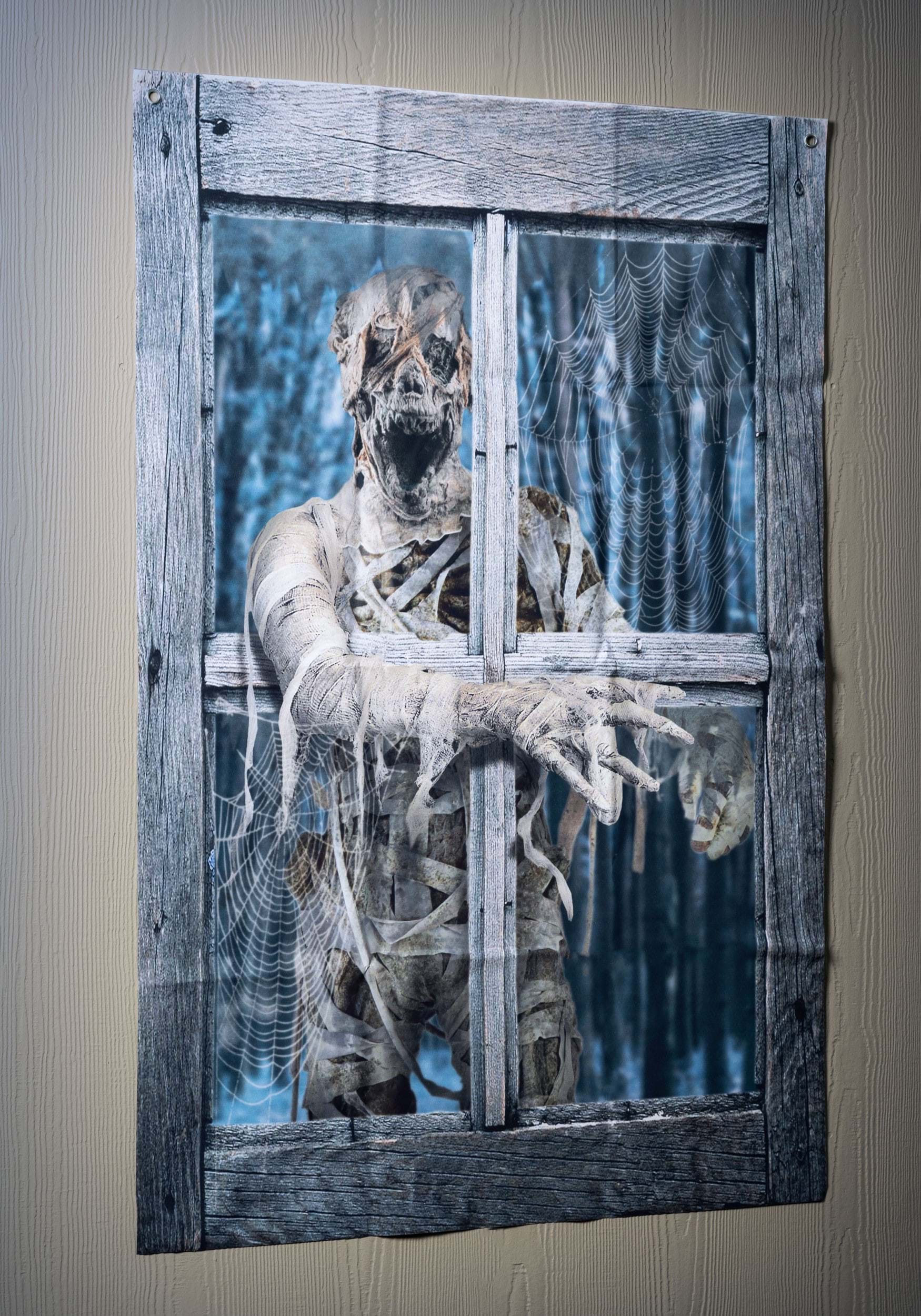 47″ Mummy Crashing the Window Printed Curtain