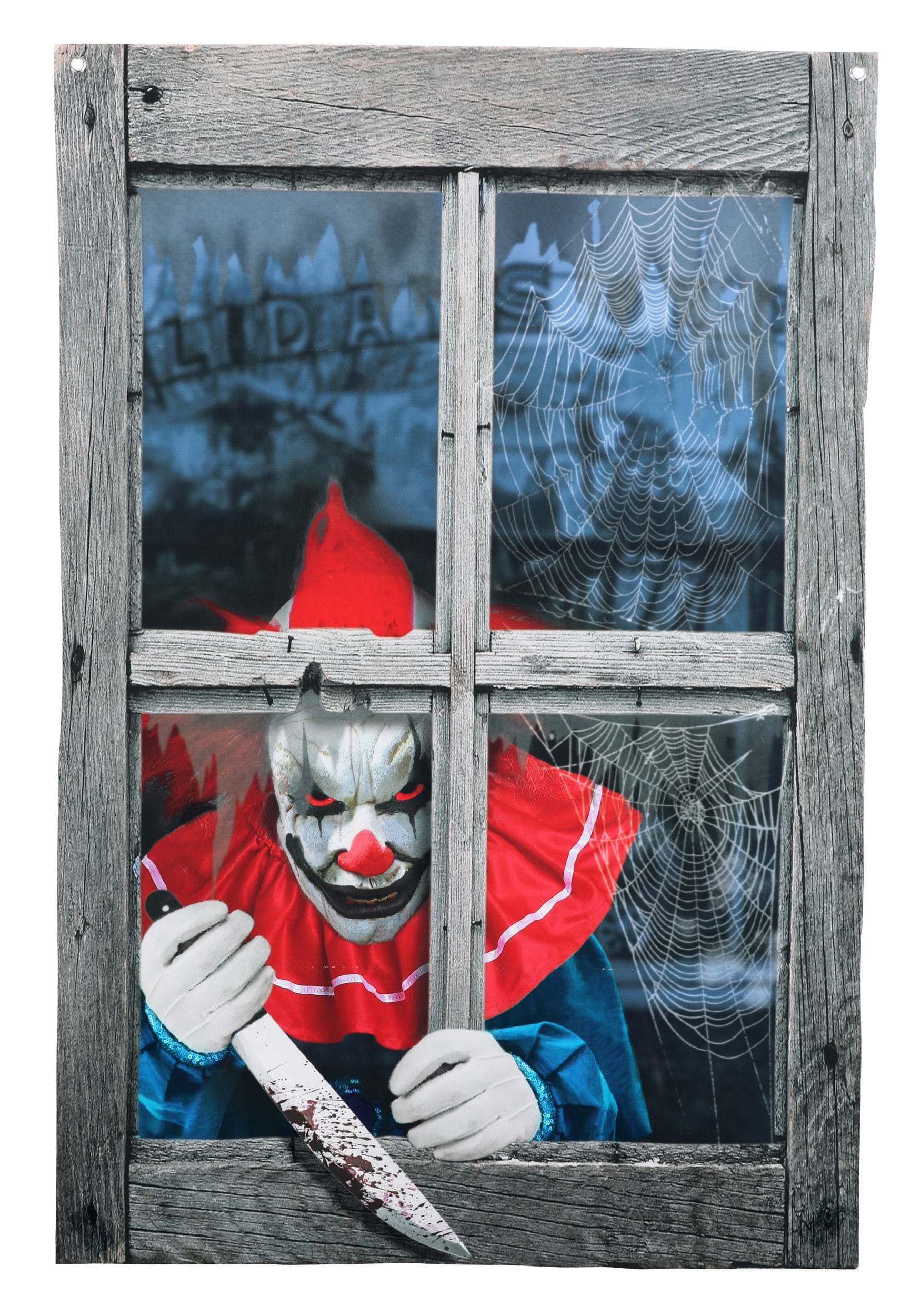 47″ Printed Clown Fake Window Curtain