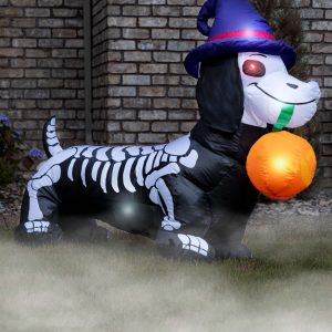 5 Foot Inflatable Wiener Dog Skeleton Decoration
