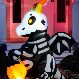 5 Foot Tall Cute Skeleton Dragon Inflatable Decoration