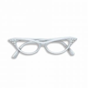 50s White Rhinestone Glasses