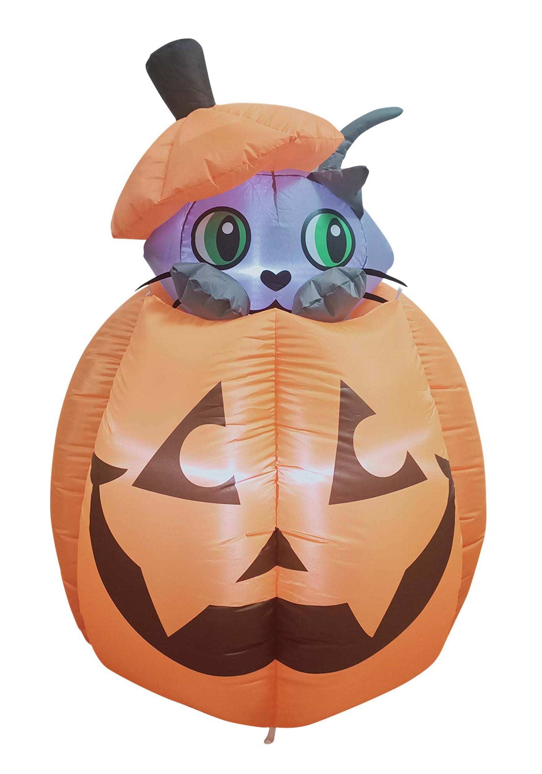 5FT Inflatable Animated Cat in Pumpkin Decoration