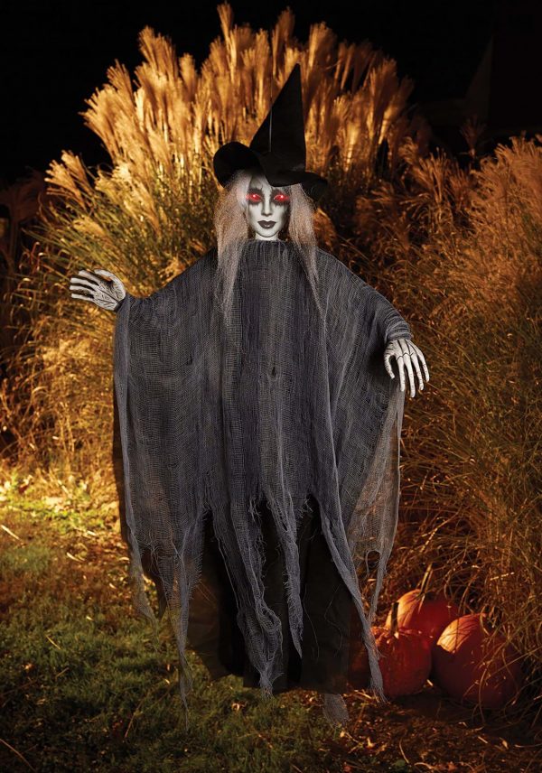 5FT Light Up Photoreal Hanging Witch Prop