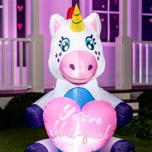 5FT Tall Loving Unicorn Inflatable Decoration
