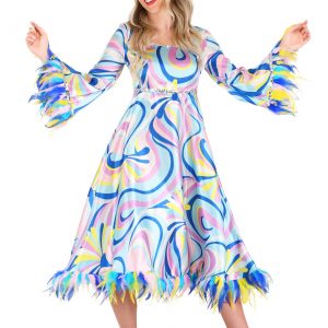60s Mama Costume for Women Adult Psychedelic Costume Dress