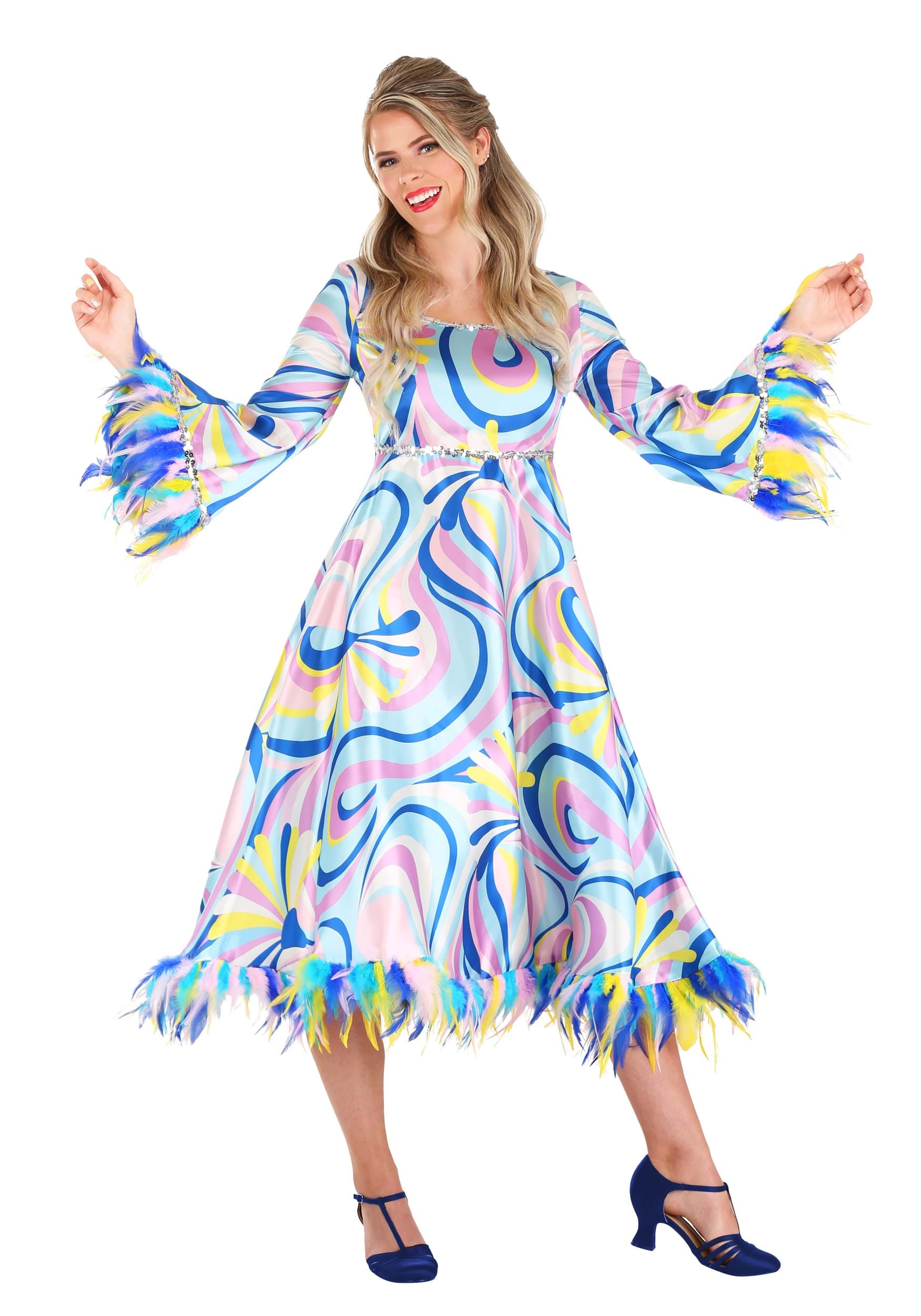 60s Mama Costume for Women Adult Psychedelic Costume Dress