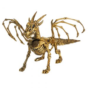 7" Gold Skeleton Dragon Prop