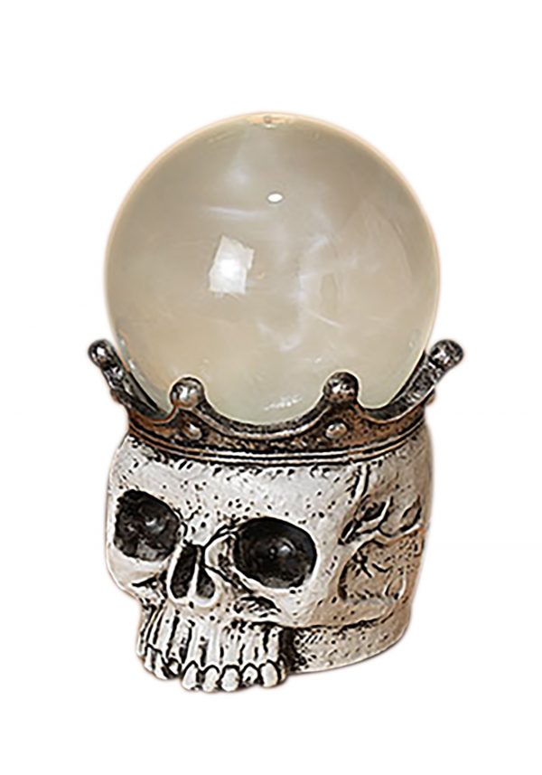 7.5" Spinning Lighted Smoky Water Globe Skull Prop