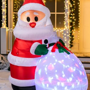7.9FT Tall Projection Santa & Gift Bag Outdoor Inflatable