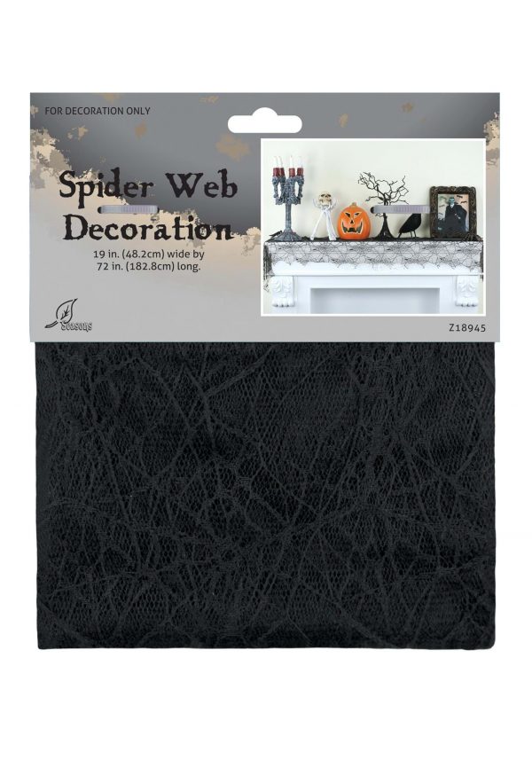 72" Spider Web Mantel Scarf Decoration