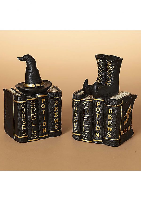 8 Inch Books with Witch Hat and Boots Decorative Set