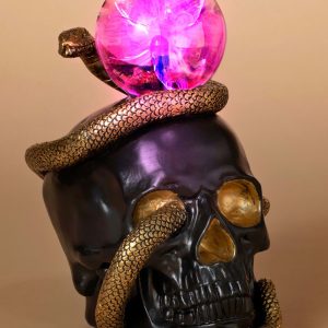 8" Skull & Snake w/ Static Lighted Magic Ball