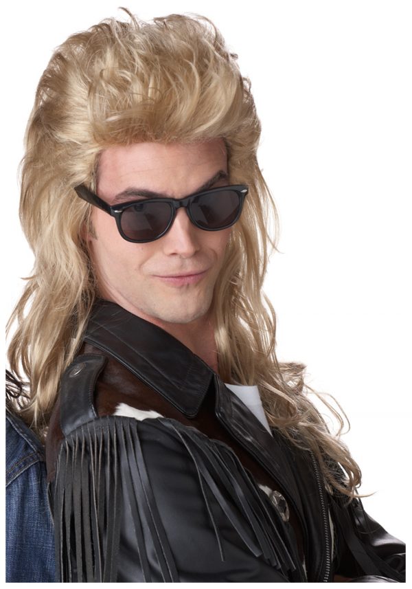 80s Blonde Rock Mullet Men's Wig