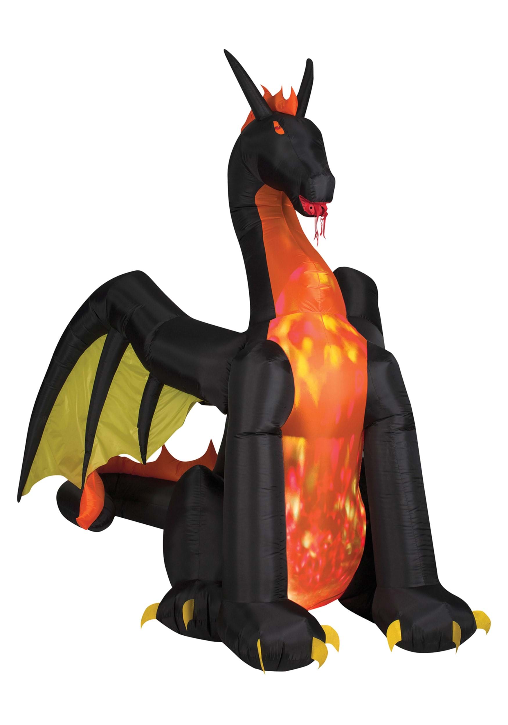 9FT Inflatable Airblown Projection Fire Dragon Prop