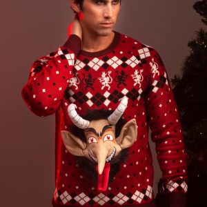 Adult 3D Krampus Head Unisex Ugly Christmas Sweater