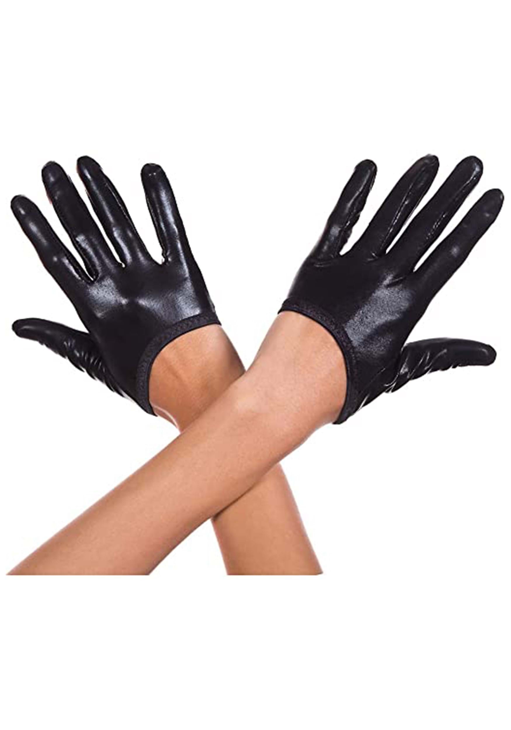 Adult Black Cropped Gloves