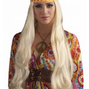 Adult Blonde Hippie Chick Wig w/ Headband