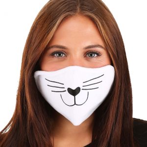 Adult Cat Face Mask White