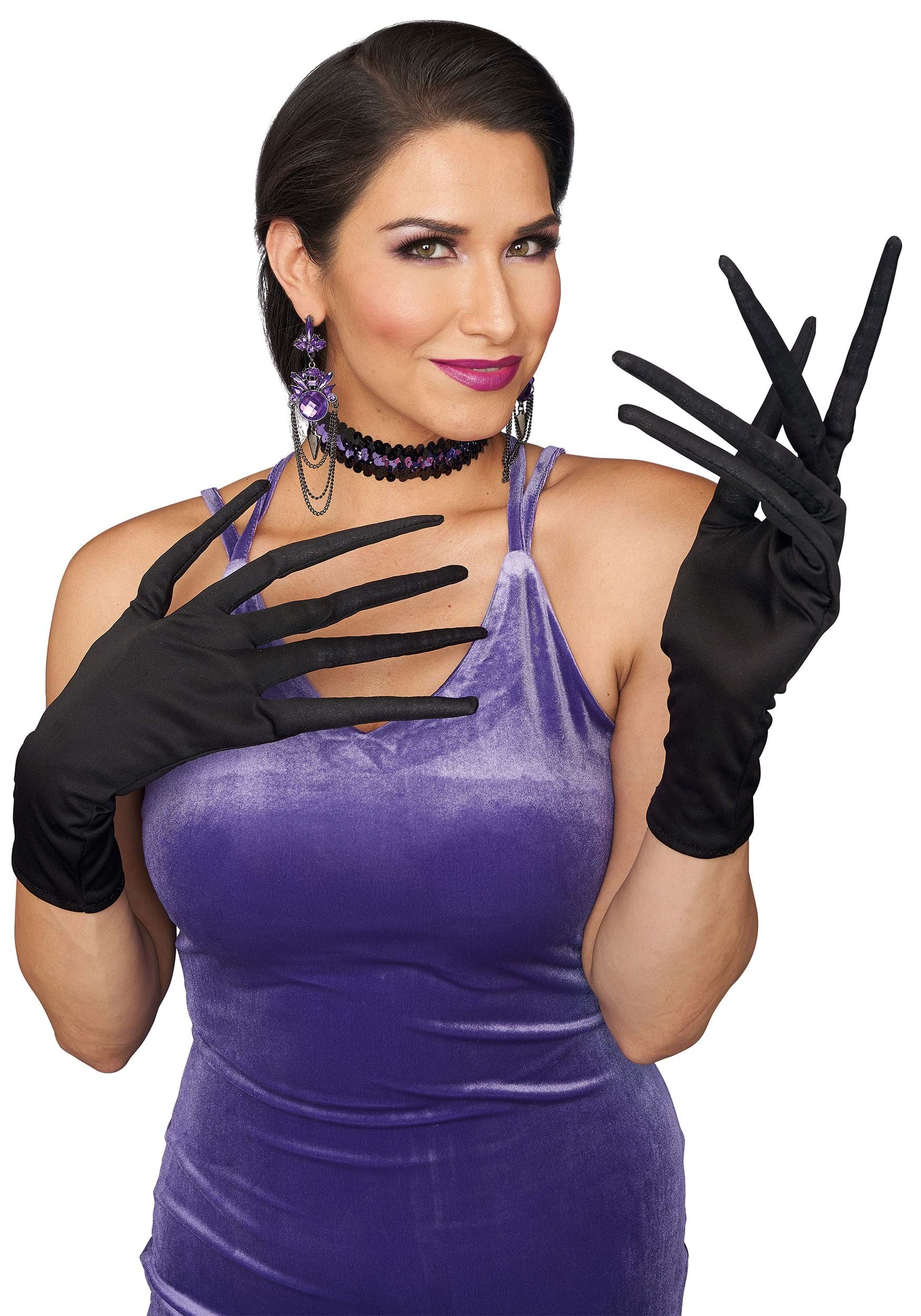Adult Creepy Black Gloves
