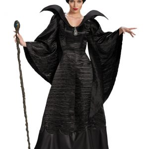 Adult Deluxe Maleficent Christening Black Gown Costume