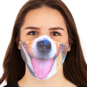 Adult Dog with Tongue Sublimated Face Mask